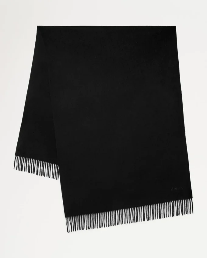 Solid Merino Wool Scarf Black Merino Wool Women Solid Merino Wool Scarf Black Merino Wool Women