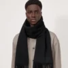 Solid Merino Wool Scarf Black Merino Wool Women Solid Merino Wool Scarf Black Merino Wool Women