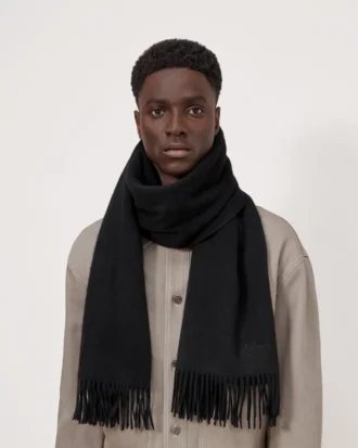 Solid Merino Wool Scarf Black Merino Wool Women Solid Merino Wool Scarf Black Merino Wool Women