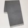 Solid Merino Wool Scarf Grey Melange Embroidered Merino Wool Solid Merino Wool Scarf Grey Melange Embroidered Merino Wool