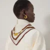 Square Scarf – Belted Border Cream Silk Twill Women Square Scarf – Belted Border Cream Silk Twill Women