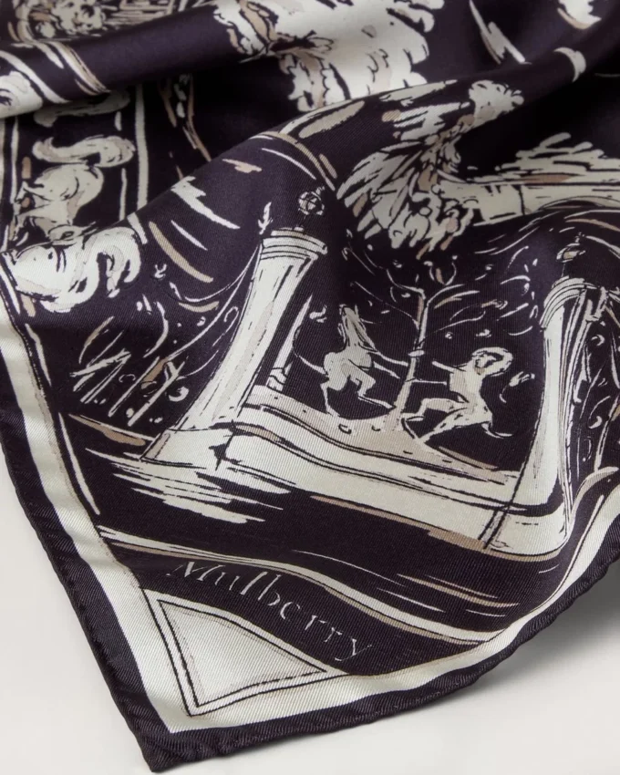 Square Scarf – British Park Deep Aubergine Silk Twill Square Scarf – British Park Deep Aubergine Silk Twill