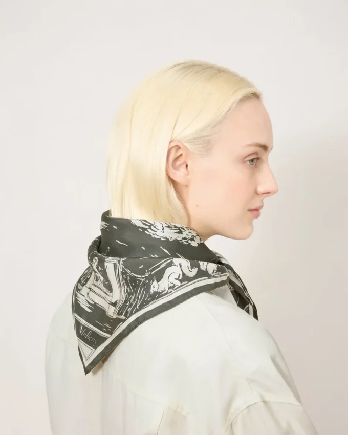 Square Scarf – British Park Juniper Green Silk Twill Square Scarf – British Park Juniper Green Silk Twill
