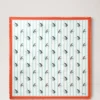 Square Scarf – Feather Lure Marina Blue & Coral Orange Silk Twill Square Scarf – Feather Lure Marina Blue & Coral Orange Silk Twill