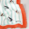 Square Scarf – Feather Lure Marina Blue & Coral Orange Silk Twill Square Scarf – Feather Lure Marina Blue & Coral Orange Silk Twill