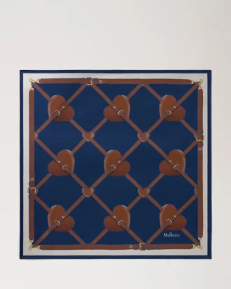 Square Scarf – Heart Pockets Pigment Blue Silk Twill
