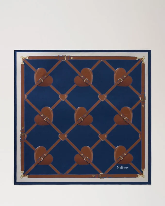 Square Scarf – Heart Pockets Pigment Blue Silk Twill Square Scarf – Heart Pockets Pigment Blue Silk Twill
