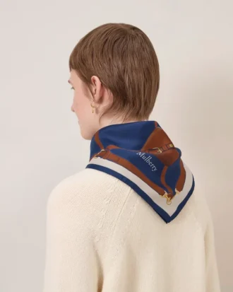 Square Scarf – Heart Pockets Pigment Blue Silk Twill
