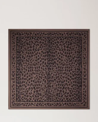 Square Scarf – Leopard Ebony Silk Twill Women