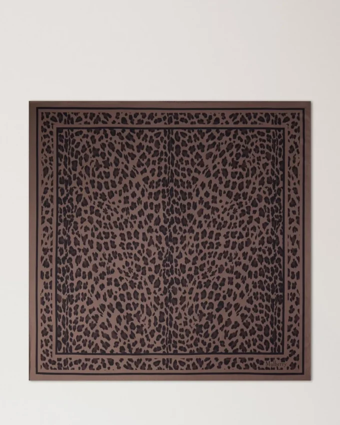 Square Scarf – Leopard Ebony Silk Twill Women Square Scarf – Leopard Ebony Silk Twill Women