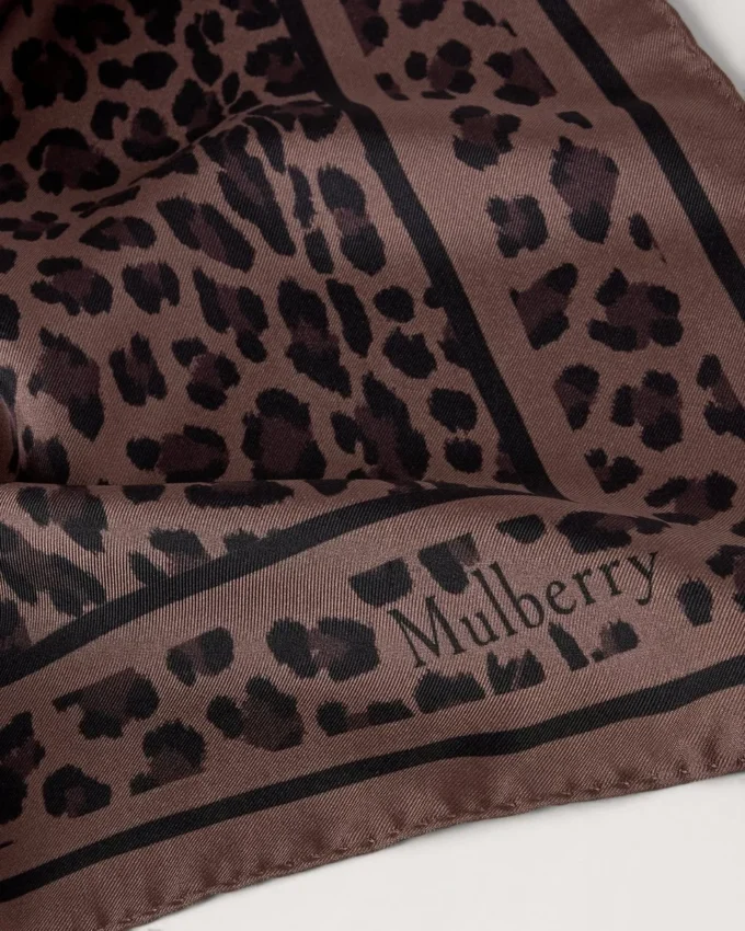 Square Scarf – Leopard Ebony Silk Twill Women Square Scarf – Leopard Ebony Silk Twill Women