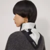 Square Scarf – Mulberry Lettering Eggshell & Black Silk Twill