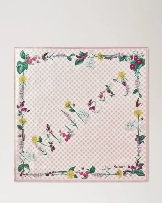 Square Scarf – Riverside Floral Blossom Pink Silk Twill Square Scarf – Riverside Floral Blossom Pink Silk Twill