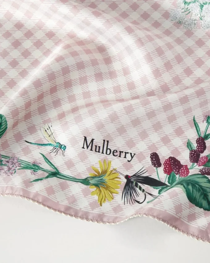 Square Scarf – Riverside Floral Blossom Pink Silk Twill Square Scarf – Riverside Floral Blossom Pink Silk Twill