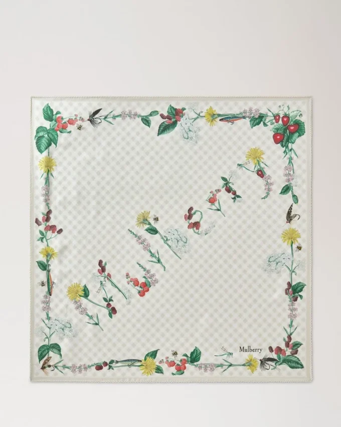 Square Scarf – Riverside Floral Eggshell Silk Twill Square Scarf – Riverside Floral Eggshell Silk Twill