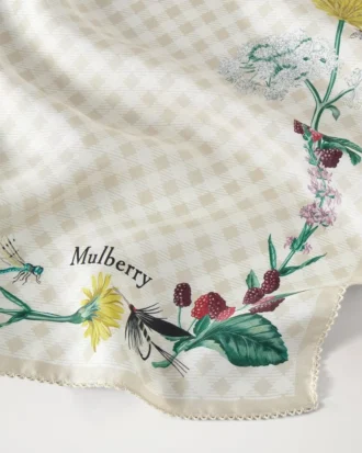 Square Scarf – Riverside Floral Eggshell Silk Twill