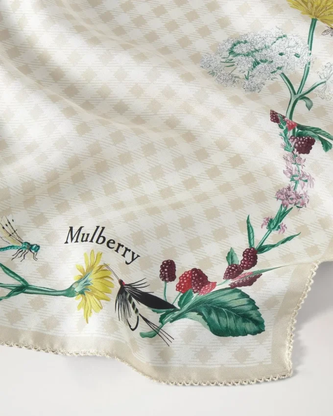 Square Scarf – Riverside Floral Eggshell Silk Twill Square Scarf – Riverside Floral Eggshell Silk Twill