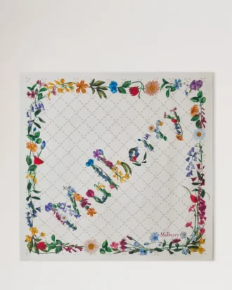 Square Scarf – Wild Floral Eggshell Silk Twill Women