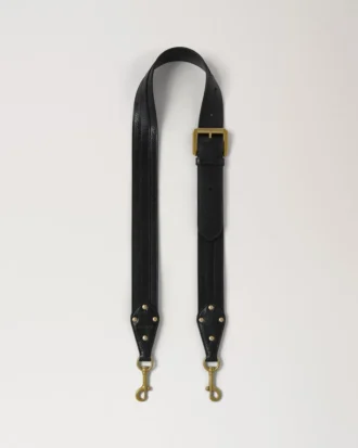 Studded Buckled Strap Black High Shine Leather Gifts