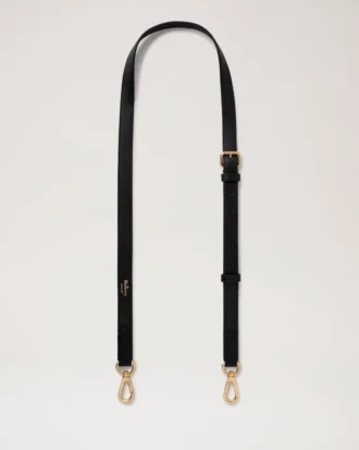 Thin Leather Strap Black Micro Classic Grain Women