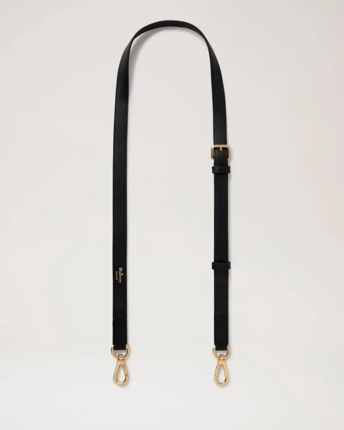 Thin Leather Strap Black Micro Classic Grain Women Thin Leather Strap Black Micro Classic Grain Women
