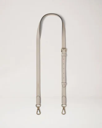 Thin Leather Strap Chalk Small Classic Grain Personalisation
