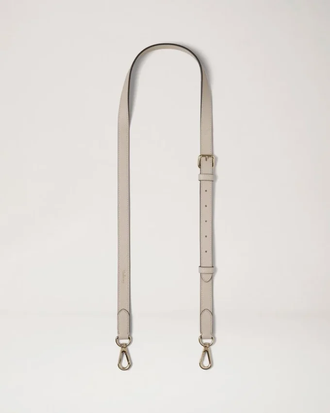Thin Leather Strap Chalk Small Classic Grain Personalisation
