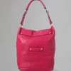 Tillie Drawstring Shoulder Pre-Loved Foxglove Pink Croc Nappa Tillie Drawstring Shoulder Pre-Loved Foxglove Pink Croc Nappa