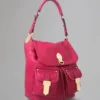Tillie Drawstring Shoulder Pre-Loved Foxglove Pink Croc Nappa Tillie Drawstring Shoulder Pre-Loved Foxglove Pink Croc Nappa