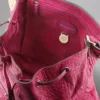 Tillie Drawstring Shoulder Pre-Loved Foxglove Pink Croc Nappa Tillie Drawstring Shoulder Pre-Loved Foxglove Pink Croc Nappa