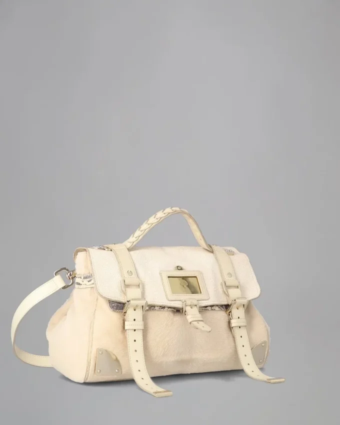 Travel Day Bag Pre-Loved Marshmallow White Mixed Material-Hairc Travel Day Bag Pre-Loved Marshmallow White Mixed Material-Hairc