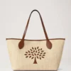 Tree Tote – Raffia Ecru & Bright Oak Raffia & Leather Trim Tree Tote – Raffia Ecru & Bright Oak Raffia & Leather Trim