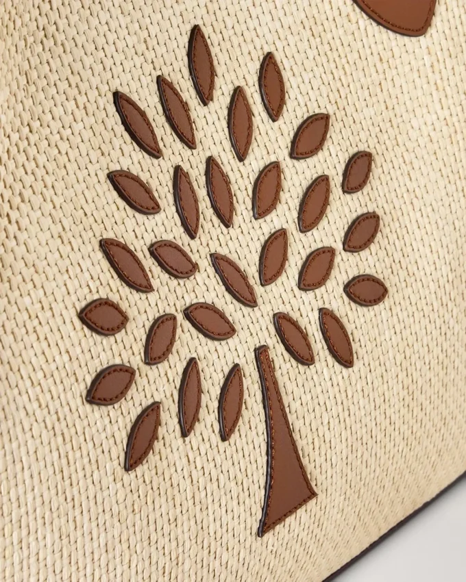 Tree Tote – Raffia Ecru & Bright Oak Raffia & Leather Trim Tree Tote – Raffia Ecru & Bright Oak Raffia & Leather Trim