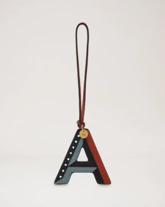 Tri-Colour Leather Keyring – a Black Silky Calf