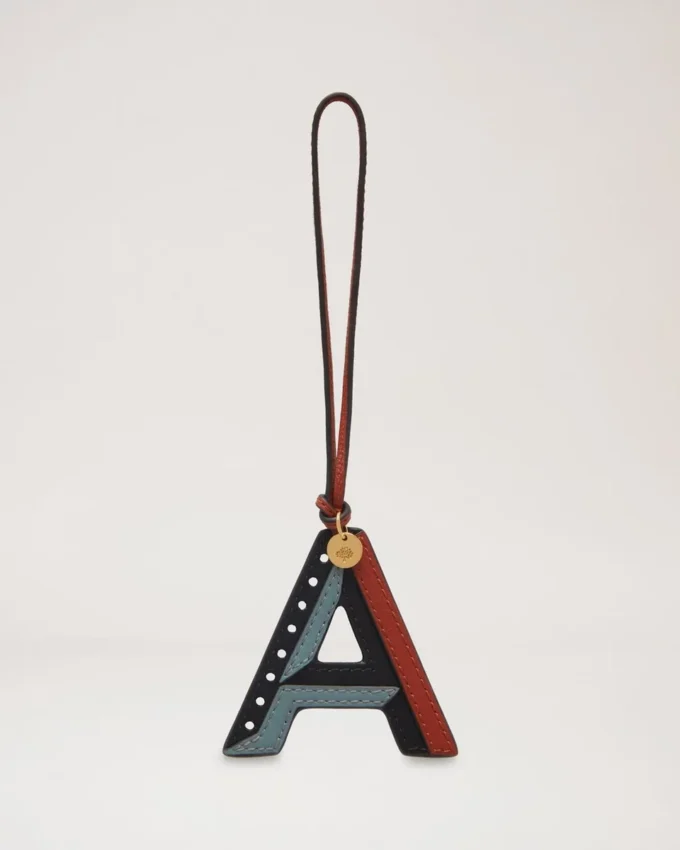 Tri-Colour Leather Keyring – a Black Silky Calf Tri-Colour Leather Keyring – a Black Silky Calf