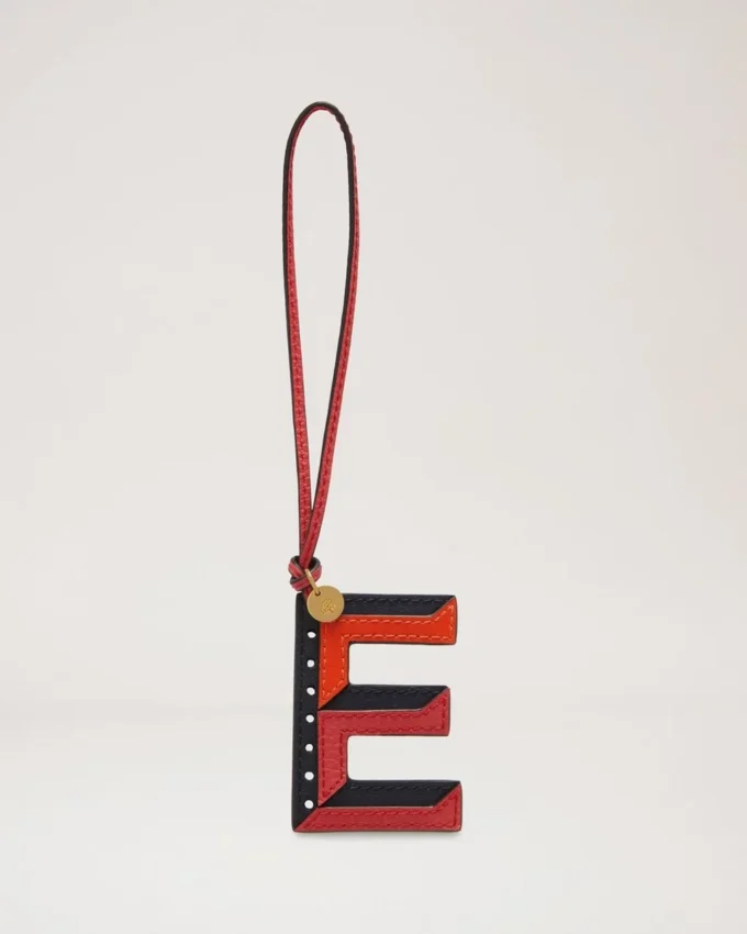 Tri-Colour Leather Keyring – E Midnight Silky Calf Tri-Colour Leather Keyring – E Midnight Silky Calf
