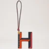 Tri-Colour Leather Keyring – H Midnight Silky Calf Tri-Colour Leather Keyring – H Midnight Silky Calf