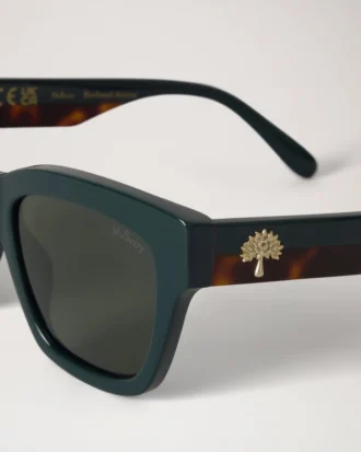 Vera Sunglasses Mulberry Green & Tortoiseshell Bio Acetate