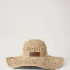 Wide Brim Raffia Hat Beige 100% Paper Raffia Summer Edit Wide Brim Raffia Hat Beige 100% Paper Raffia Summer Edit