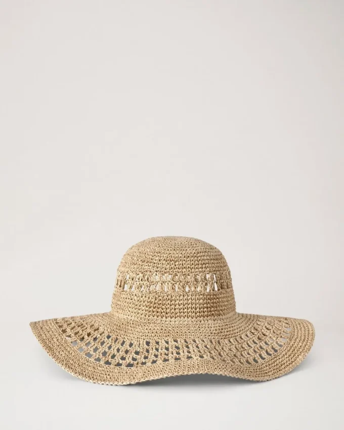 Wide Brim Raffia Hat Beige 100% Paper Raffia Summer Edit Wide Brim Raffia Hat Beige 100% Paper Raffia Summer Edit