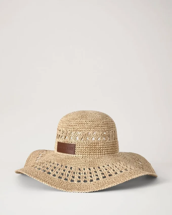 Wide Brim Raffia Hat Beige 100% Paper Raffia Summer Edit Wide Brim Raffia Hat Beige 100% Paper Raffia Summer Edit