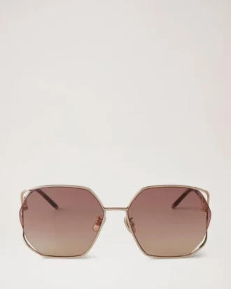 Willow Sunglasses Gold & Teak Metal Sunglasses