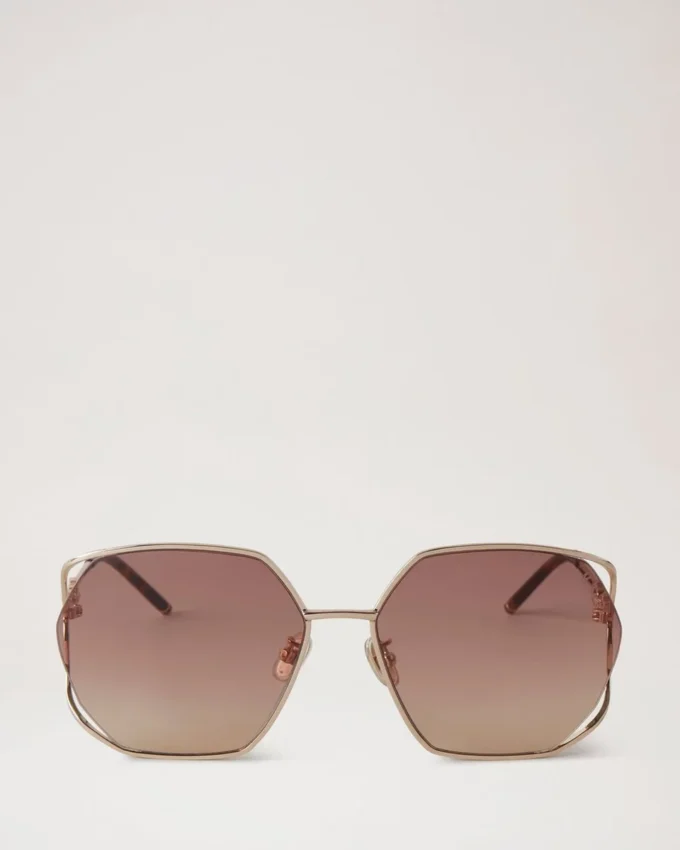 Willow Sunglasses Gold & Teak Metal Sunglasses Willow Sunglasses Gold & Teak Metal Sunglasses