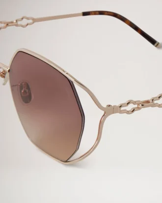 Willow Sunglasses Gold & Teak Metal Sunglasses