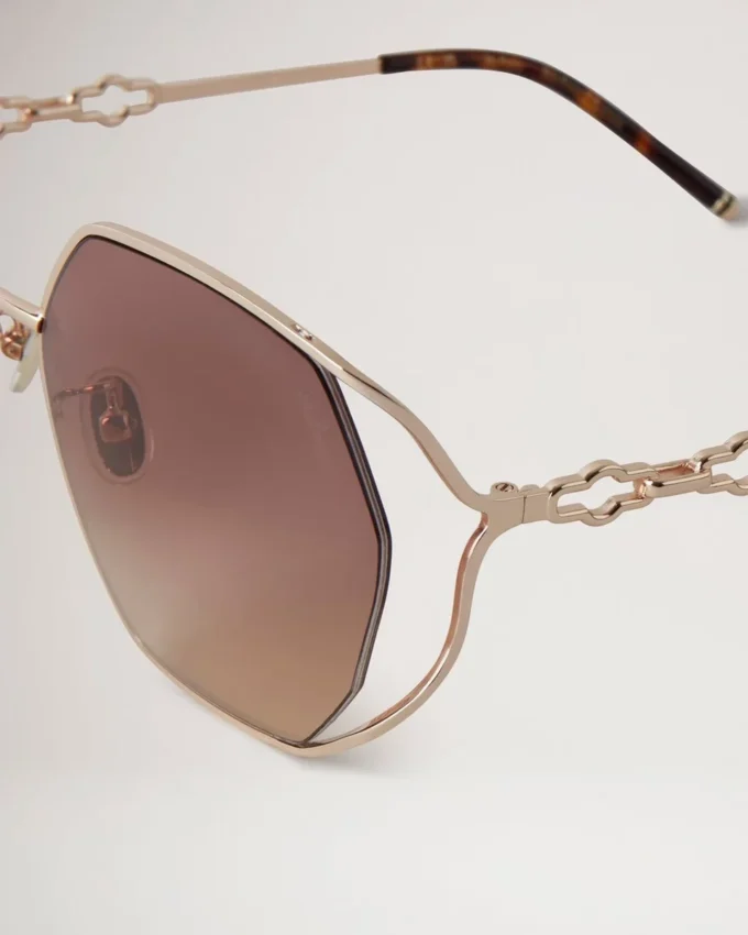 Willow Sunglasses Gold & Teak Metal Sunglasses Willow Sunglasses Gold & Teak Metal Sunglasses