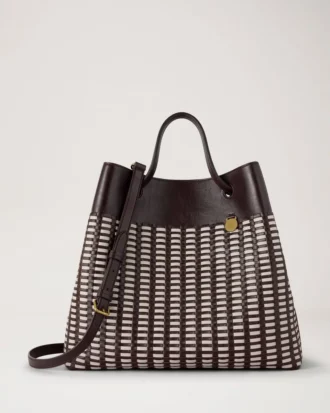 Woven Tote Ebony & Eggshell Woven Leather Gifts for Her
