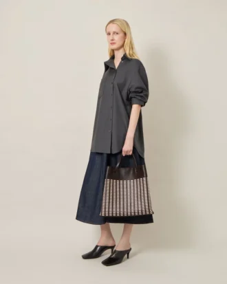 Woven Tote Ebony & Eggshell Woven Leather Gifts for Her