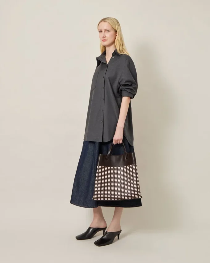 Woven Tote Ebony & Eggshell Woven Leather Gifts for Her Woven Tote Ebony & Eggshell Woven Leather Gifts for Her