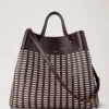 Woven Tote Ebony & Eggshell Woven Leather Gifts for Her Woven Tote Ebony & Eggshell Woven Leather Gifts for Her