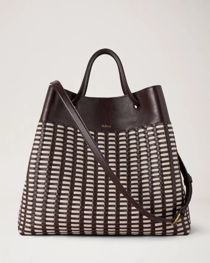 Woven Tote Ebony & Eggshell Woven Leather Gifts for Her Woven Tote Ebony & Eggshell Woven Leather Gifts for Her